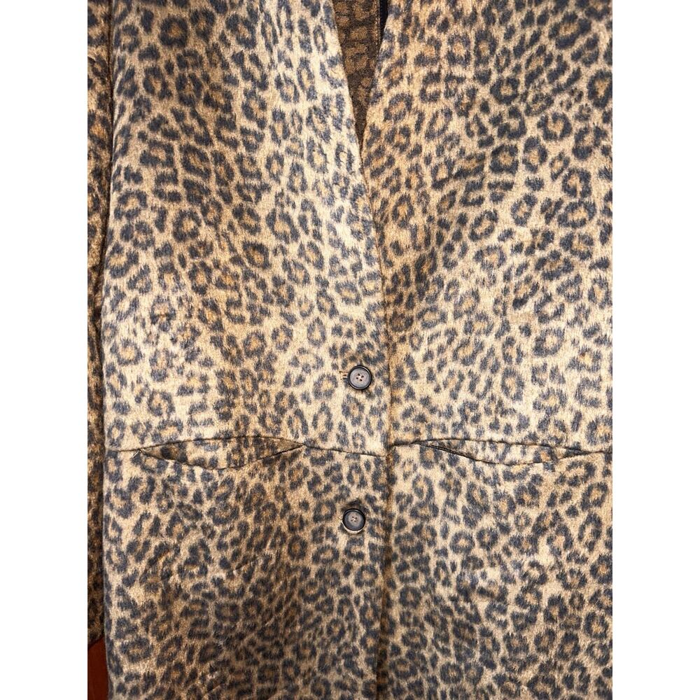 Old Navy Women’s Faux Fur Raglan Sleeve Mid Length Leopard Print Coatigan Sz. M - Picture 10 of 16